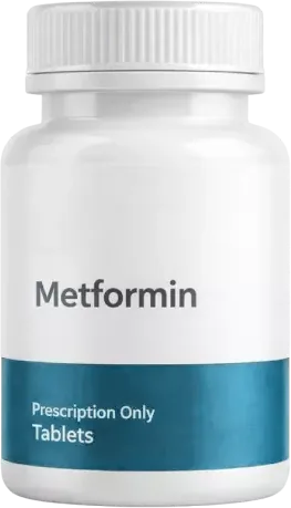 Bottle of metformin tablets