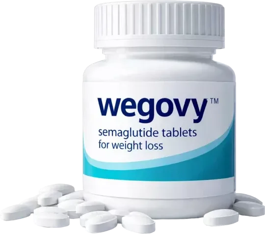 Bottle of Wegovy semaglutide tablets